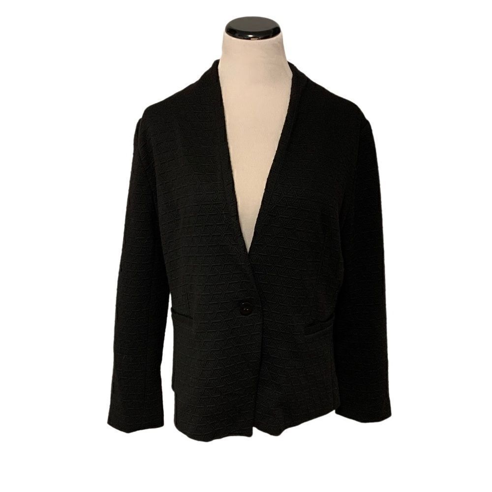 Fenn Wright Manson Black Textured Blazer Sz XL